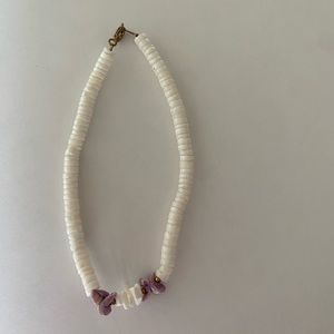 Puka shell anklet real shell like new purple and white shell